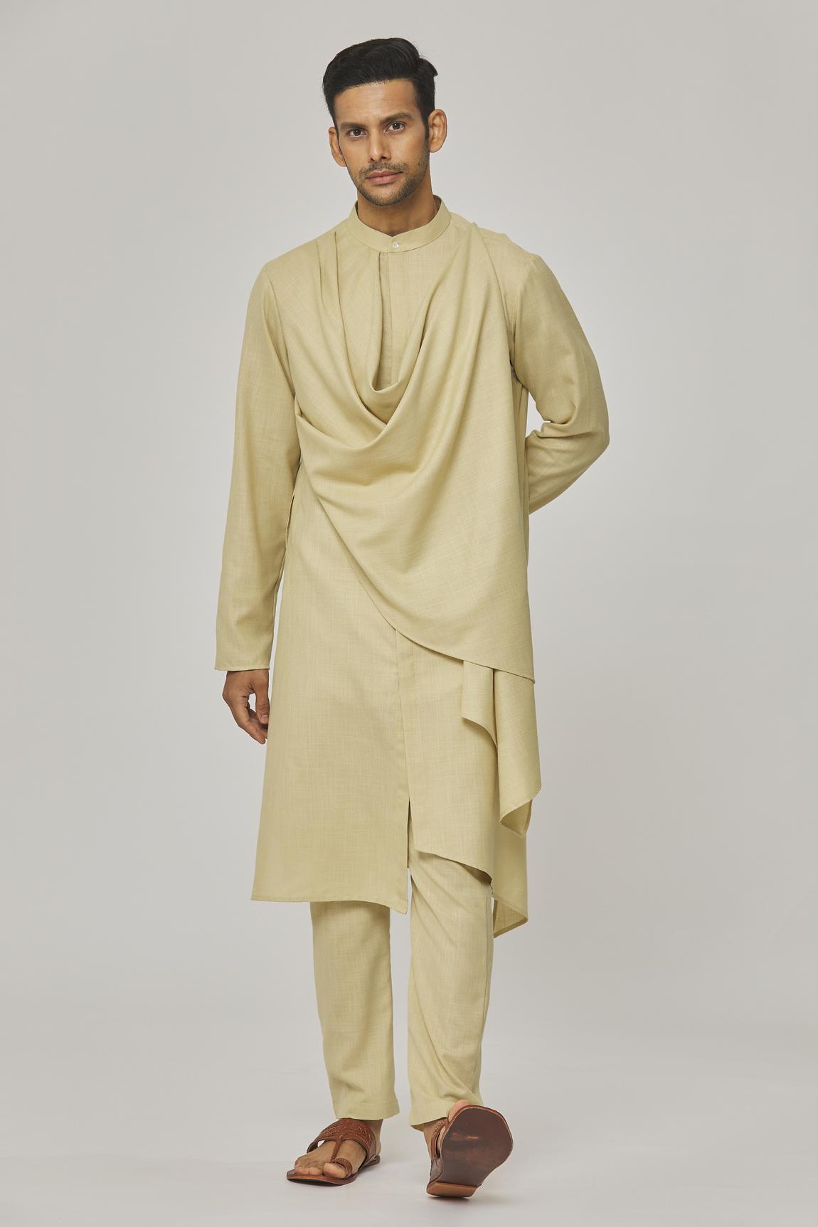 Tatvam Utsav Cotton Gathered Kurta & Pyjama Set