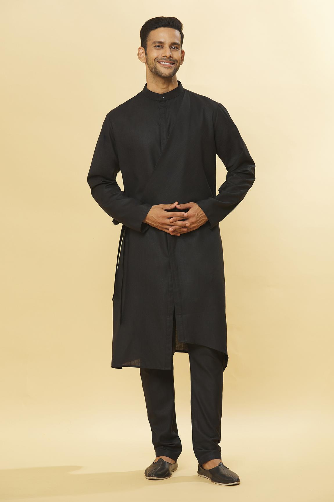 Tatvam Ahimsa Cotton Solid Kurta & Pyjama Set