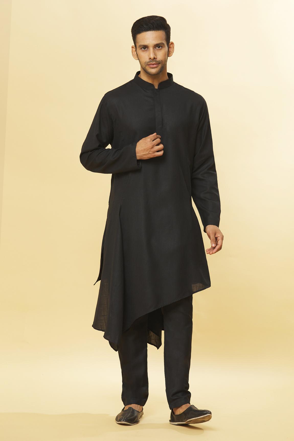 Tatvam Hinata Cotton Solid Kurta & Pyjama Set