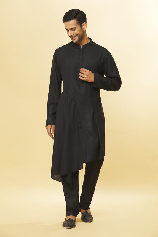 Tatvam Neel Cotton Solid Kurta & Pyjama Set