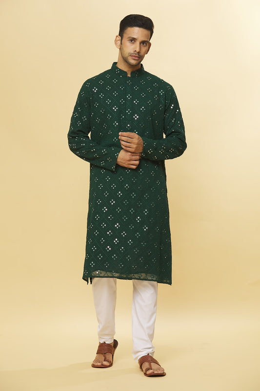 Mirror Embroidered Kurta & Pyjama Set