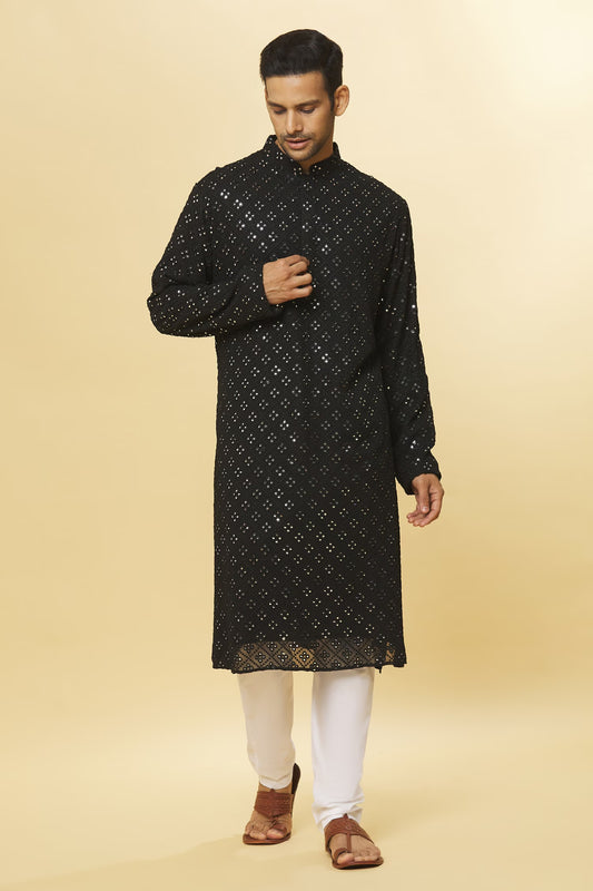 Mirror Embroidered Kurta & Pyjama Set