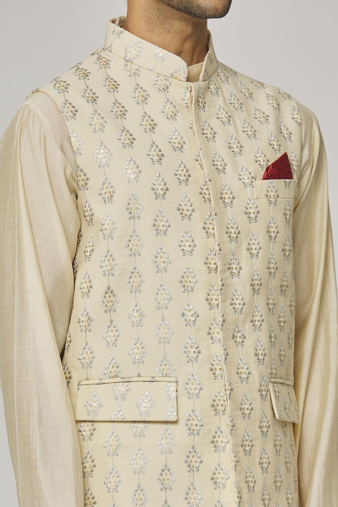 Hast Embroidered Floral Nehru Jacket