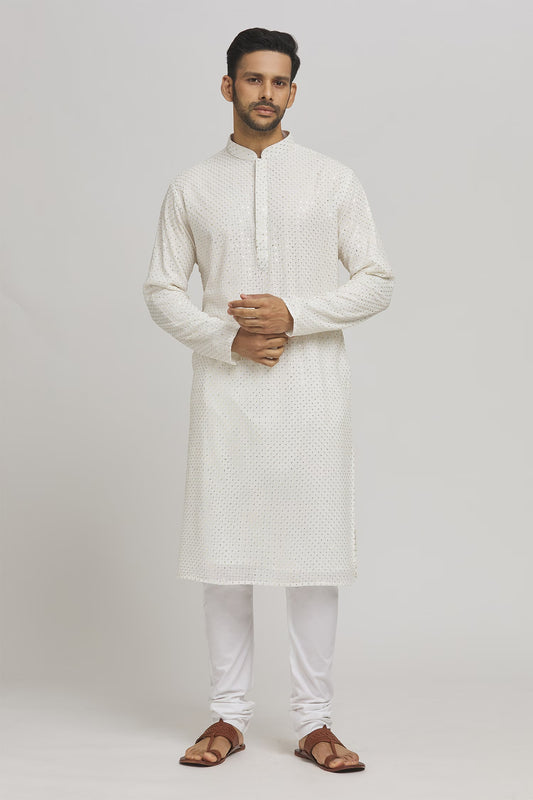 Sonabarfi Embroidered Cotton Kurta & Churidar Set