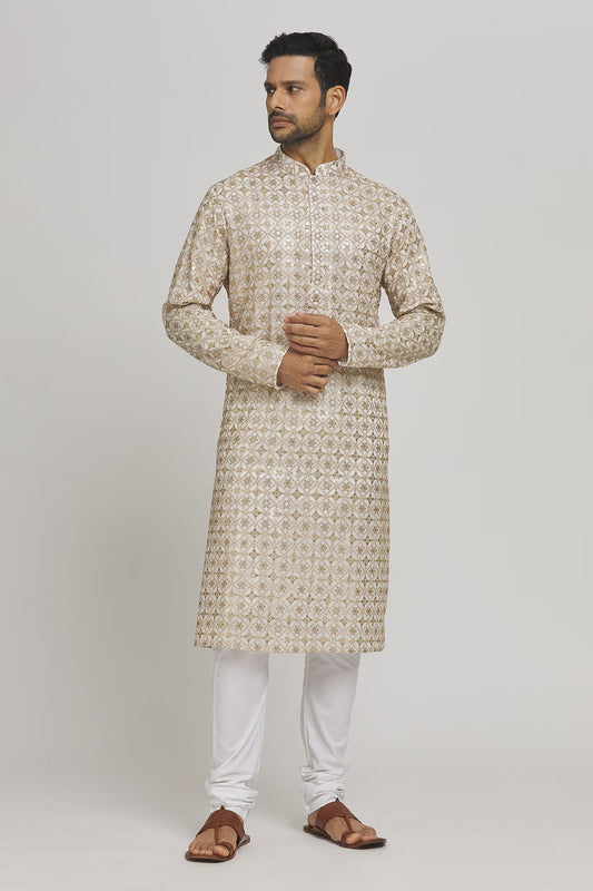 Sunehra Sitara Embroidered Cotton Kurta & Chudidar Set