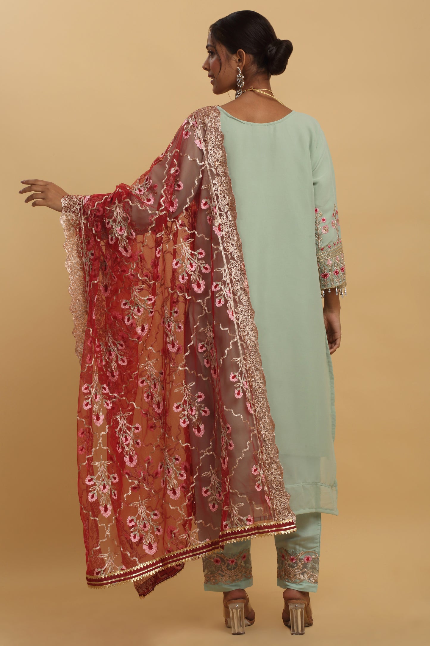 Floral Embroidered  Kurta Set