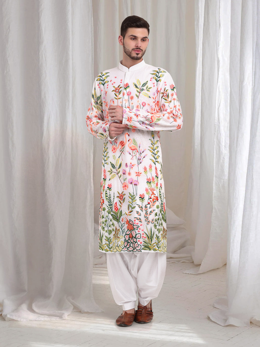 Varnika Embroidered Kurta Patiala Set - White